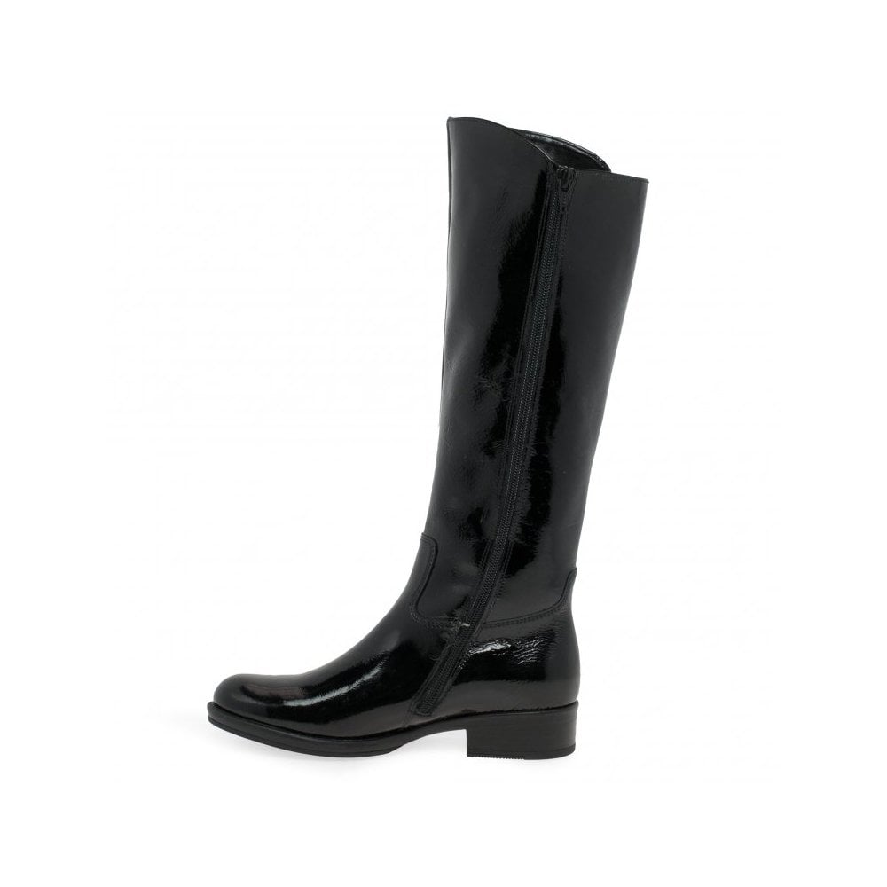 Gabor Adelina Patent Leather 605.97 Long Leg Boots SLIM/MEDIUM - Black Patent - image 004 |ww_colour=black-patent|ww_order=004|