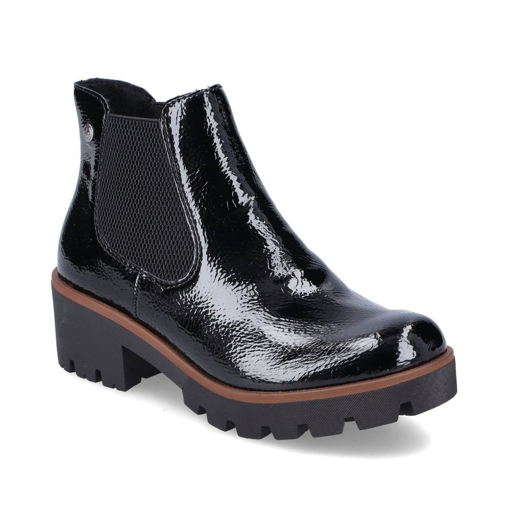 Rieker 79265 Chelsea Style Boot - Black Patent - image 001 |ww_colour=black-patent|ww_order=001|