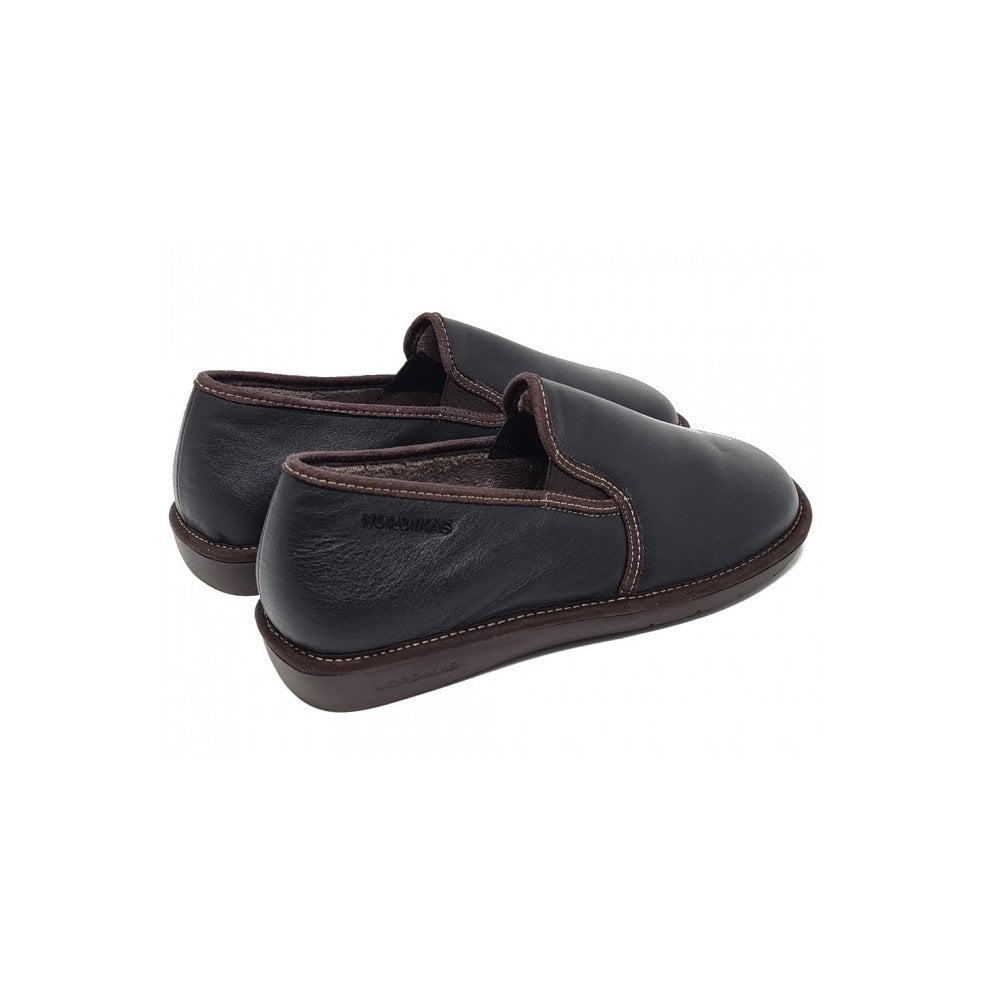 Nordikas Mens 663 Full Leather Slipper - Negro/Black - image 002 |ww_colour=negro-black|ww_order=002|