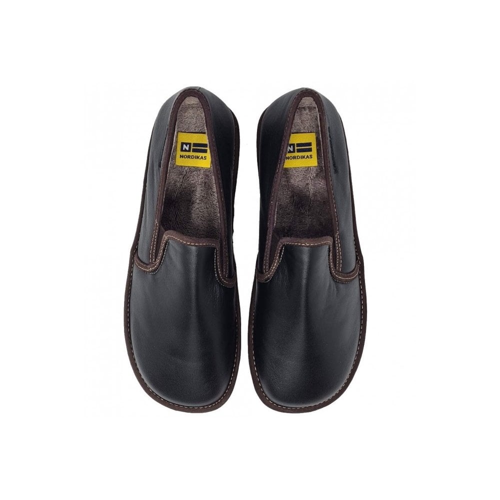 Nordikas Mens 663 Full Leather Slipper - Negro/Black - image 003 |ww_colour=negro-black|ww_order=003|