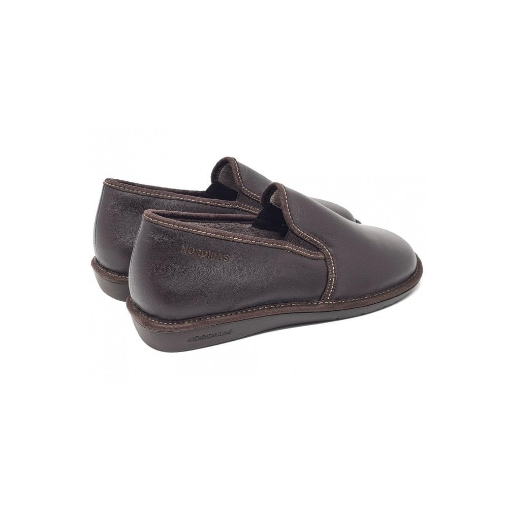 Nordikas Mens 663 Full Leather Slipper - Moka/Brown - image 002 |ww_colour=moka-brown|ww_order=002|