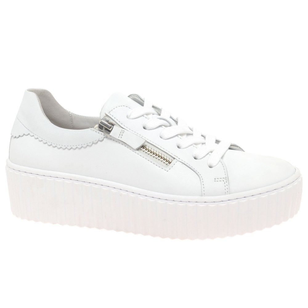 Gabor Dolly Lace/Zip Up Trainers - White - image 001 |ww_colour=white|ww_order=001|