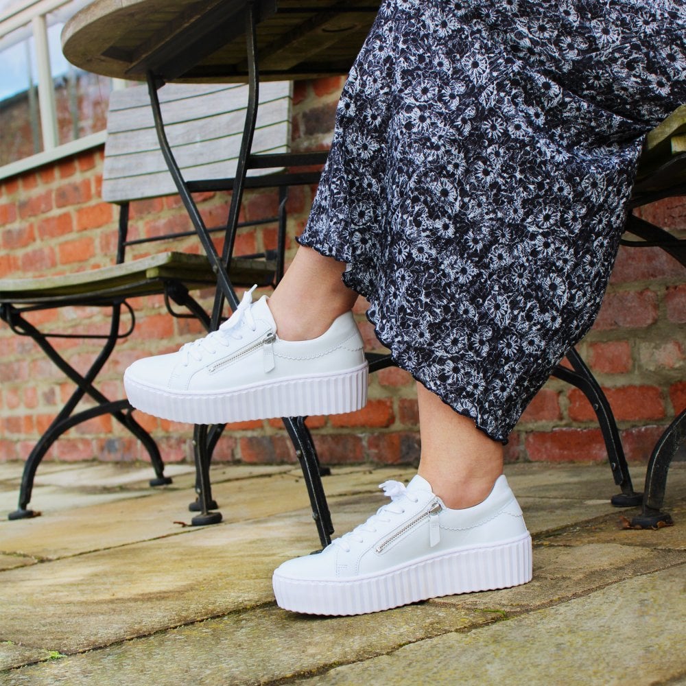 Gabor Dolly Lace/Zip Up Trainers - White - image 002 |ww_colour=white|ww_order=002|