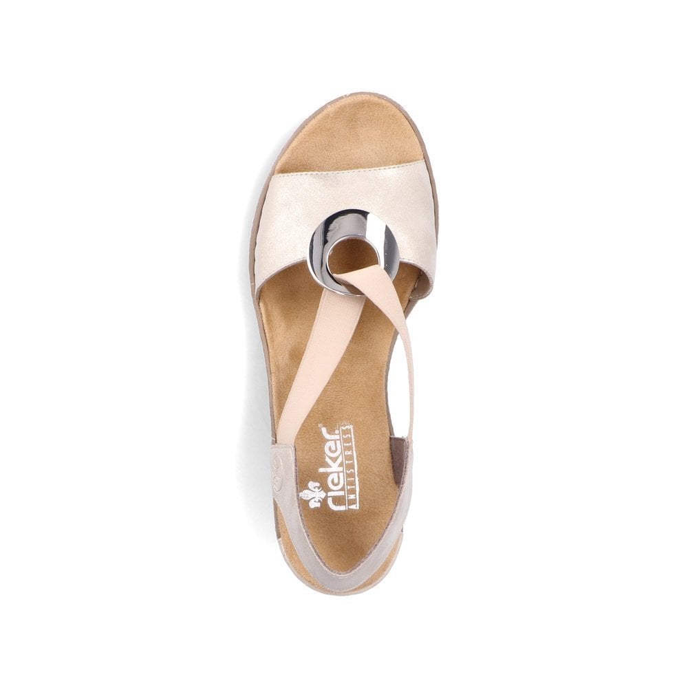 Rieker Slip On Wedge Sandal - Beige Combi - image 006 |ww_colour=beige-combi|ww_order=006|