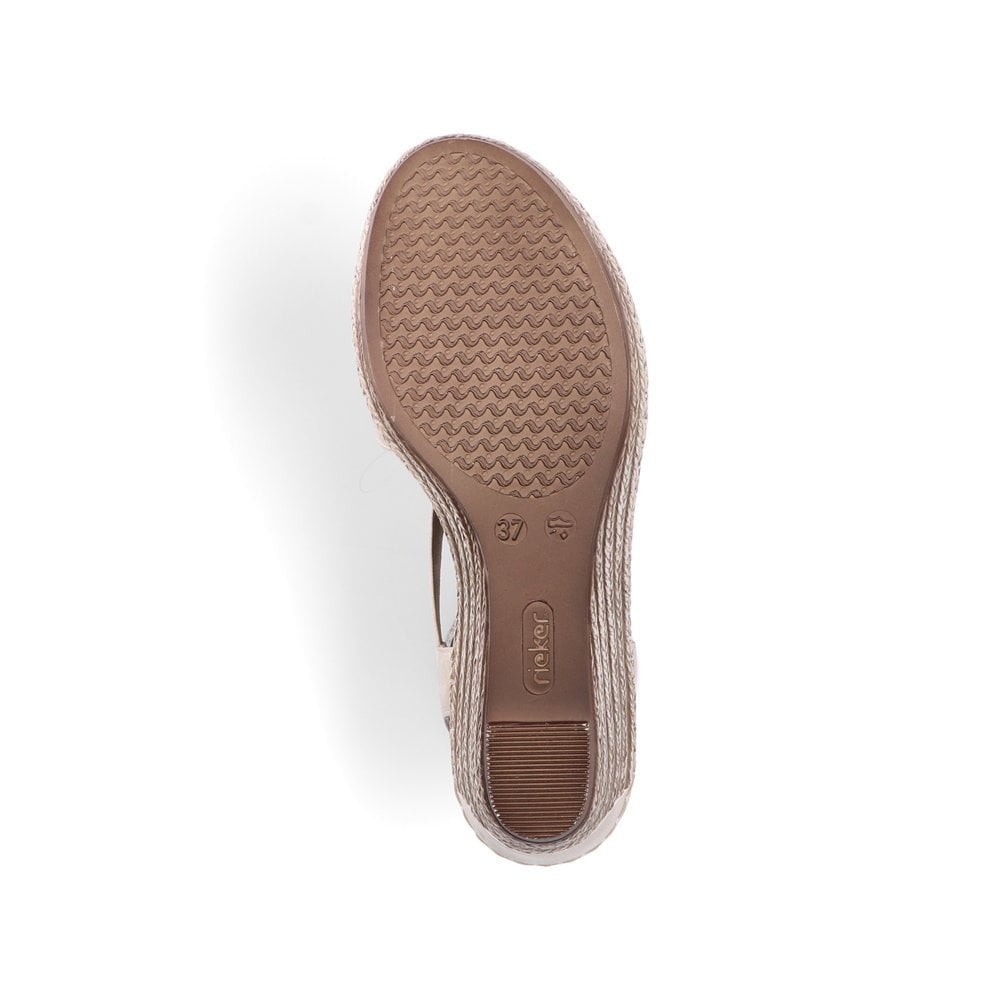 Rieker Slip On Wedge Sandal - Beige Combi - image 007 |ww_colour=beige-combi|ww_order=007|