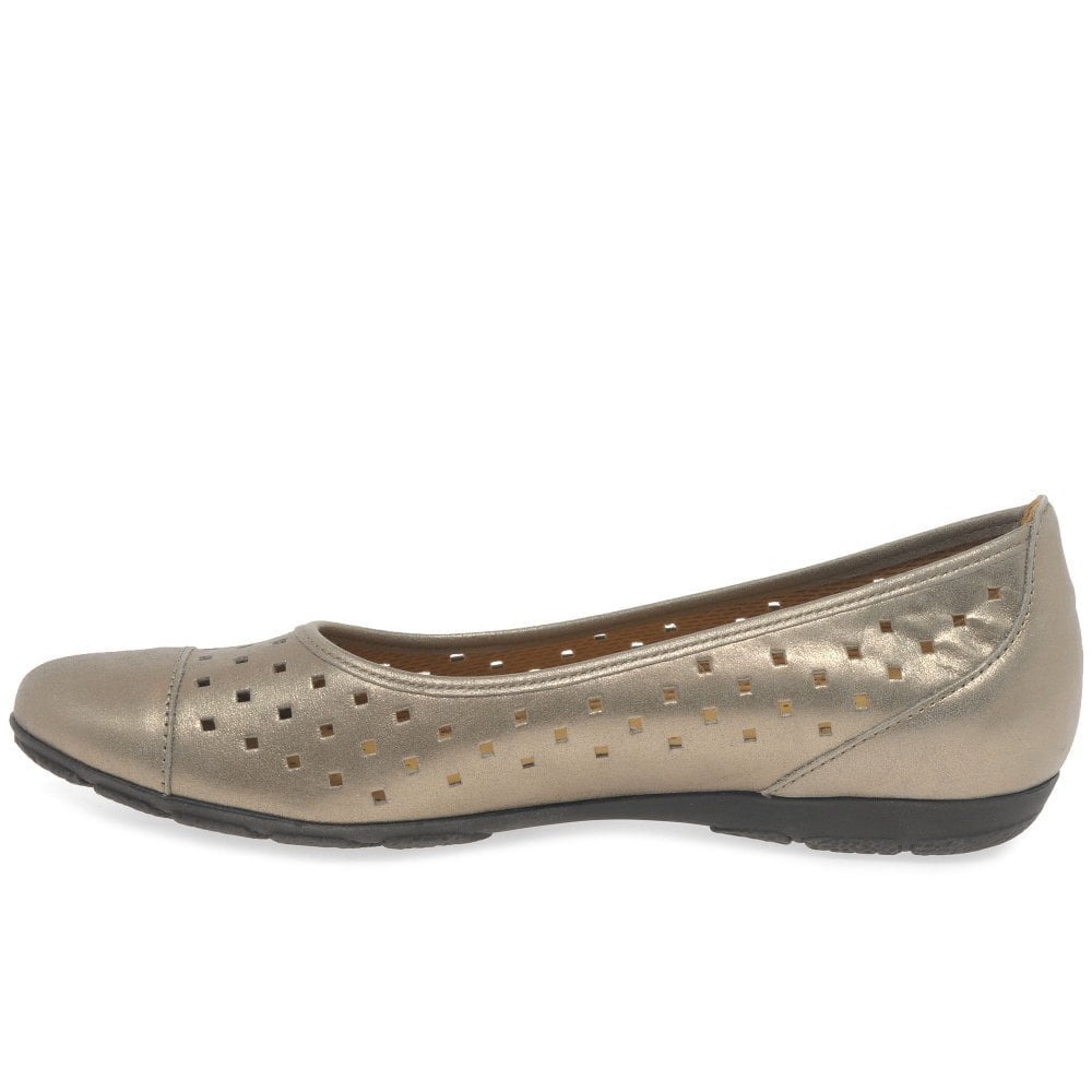 Gabor Ruffle Ballet Pump - Metallic Mutaro - image 003 |ww_colour=metallic-mutaro|ww_order=003|
