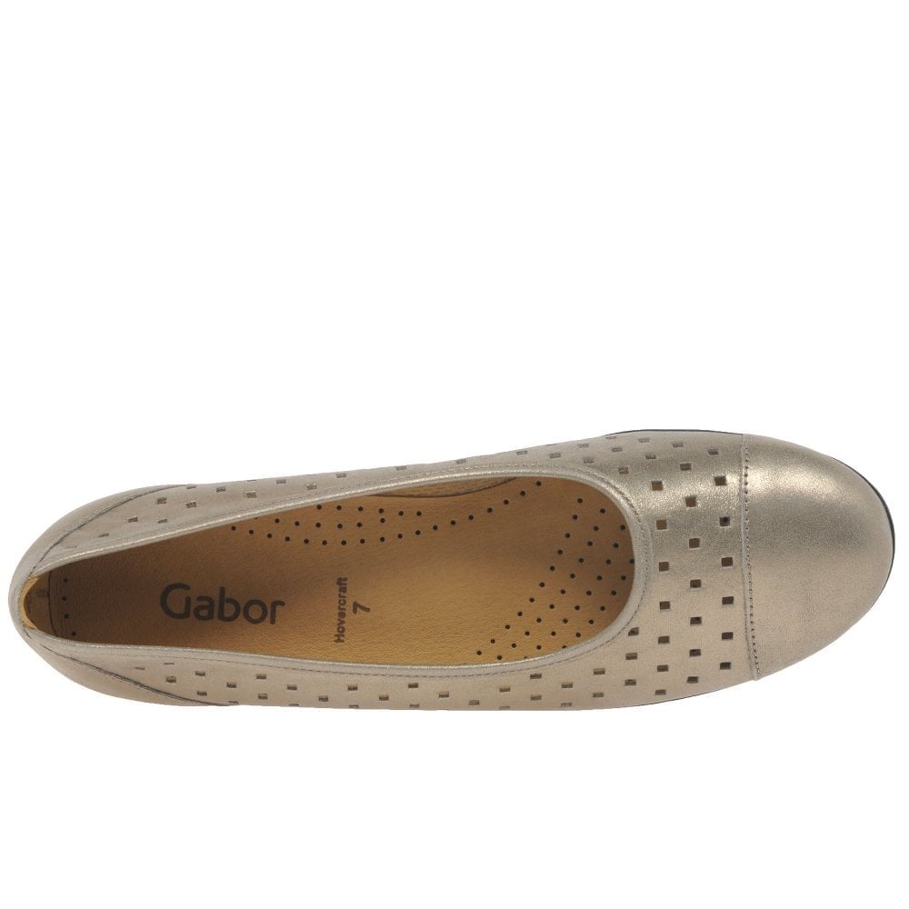 Gabor Ruffle Ballet Pump - Metallic Mutaro - image 004 |ww_colour=metallic-mutaro|ww_order=004|