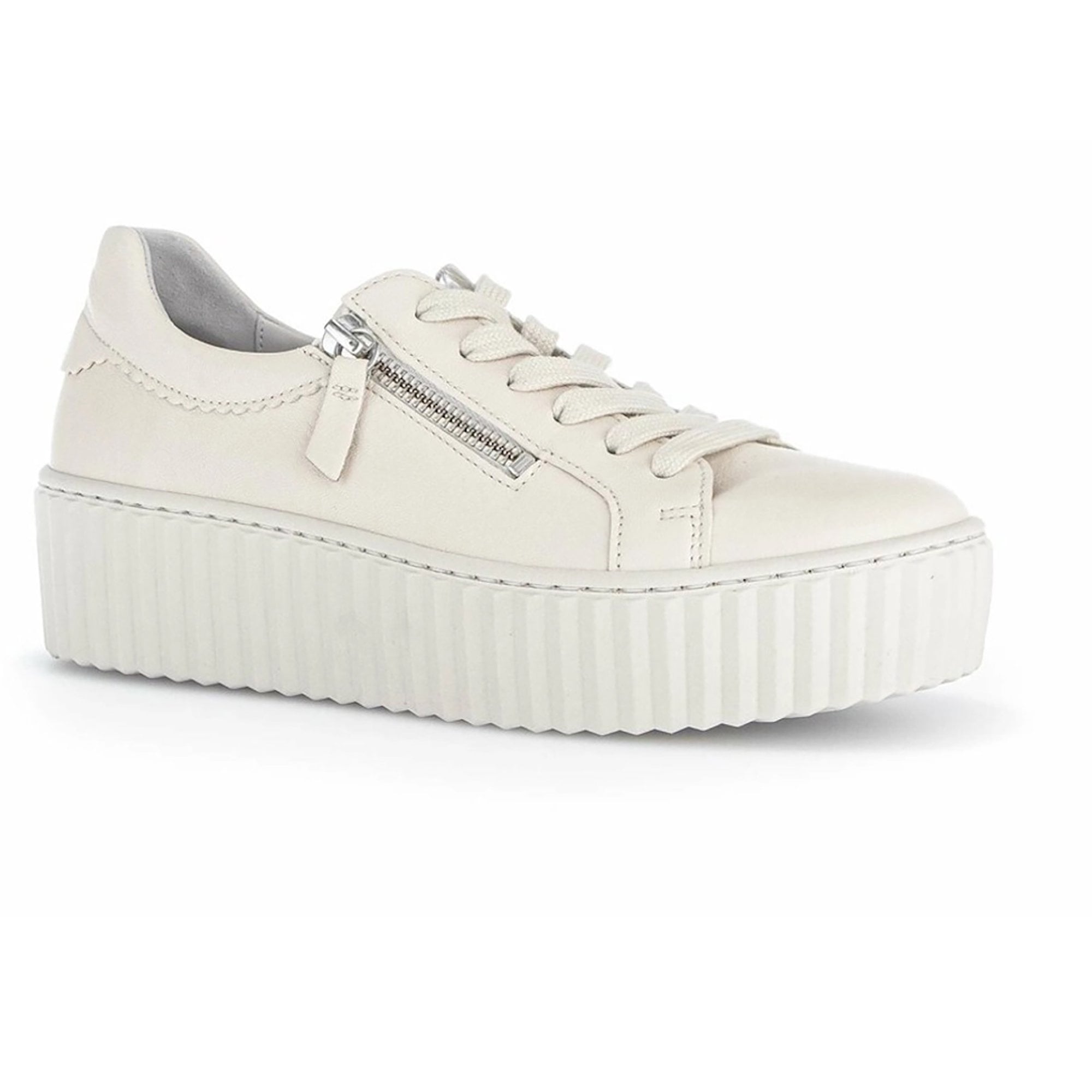 Gabor Dolly Lace/Zip Up Trainers - Cream - image 001 |ww_colour=cream|ww_order=001|
