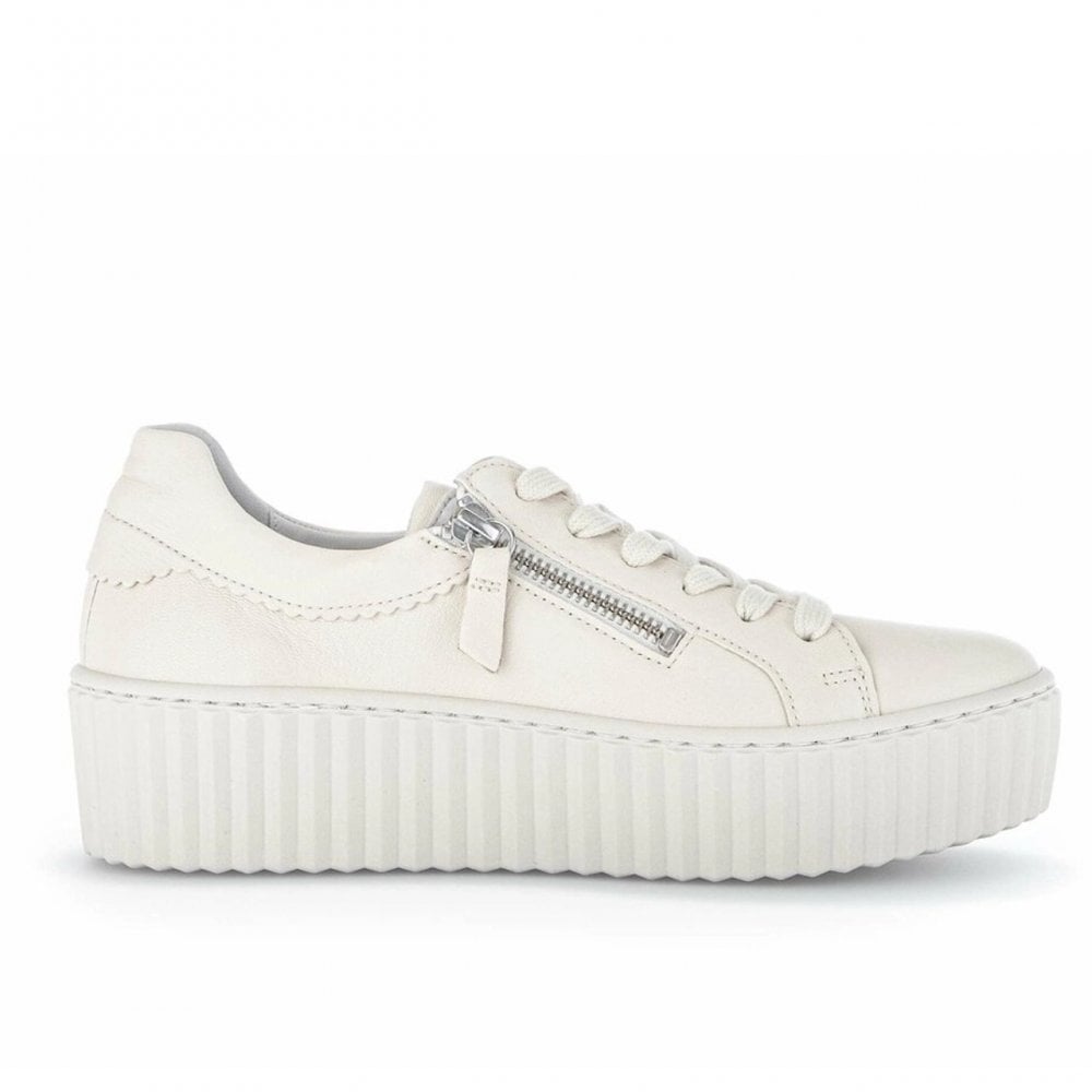 Gabor Dolly Lace/Zip Up Trainers - Cream - image 002 |ww_colour=cream|ww_order=002|