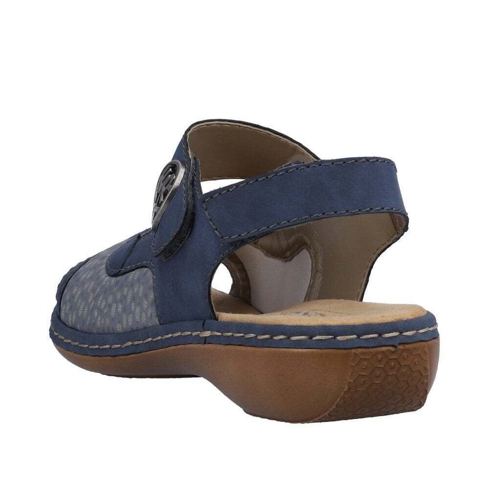 Rieker Hook and loop fastening sling back sandal - Blue - image 002 |ww_colour=blue|ww_order=002|