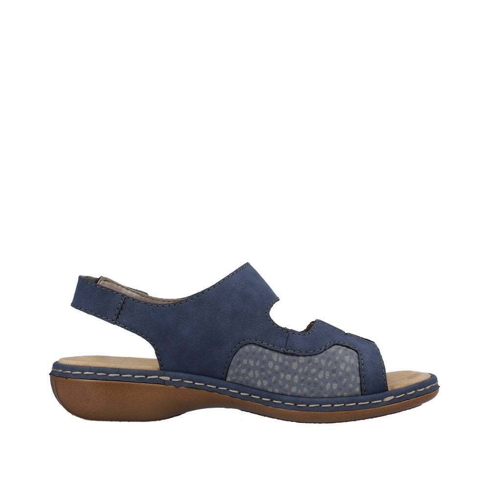 Rieker Hook and loop fastening sling back sandal - Blue - image 004 |ww_colour=blue|ww_order=004|