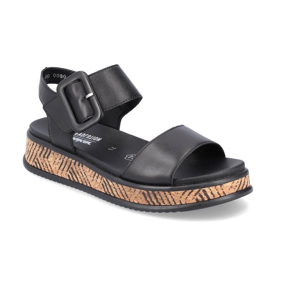 Rieker Hook & Loop Fastening Sandals - Black - image 001 |ww_colour=black|ww_order=001|