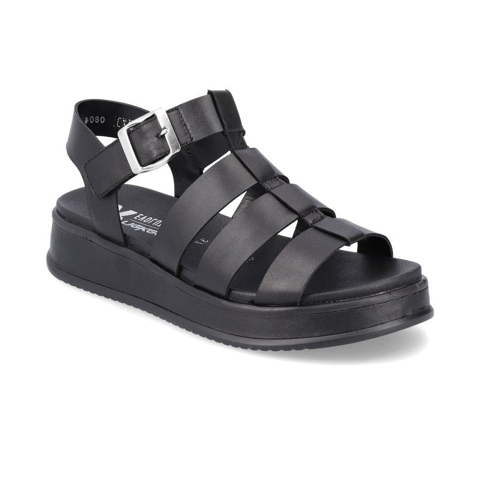 Rieker Hook & Loop Fastening Sandal - Black - image 001 |ww_colour=black|ww_order=001|