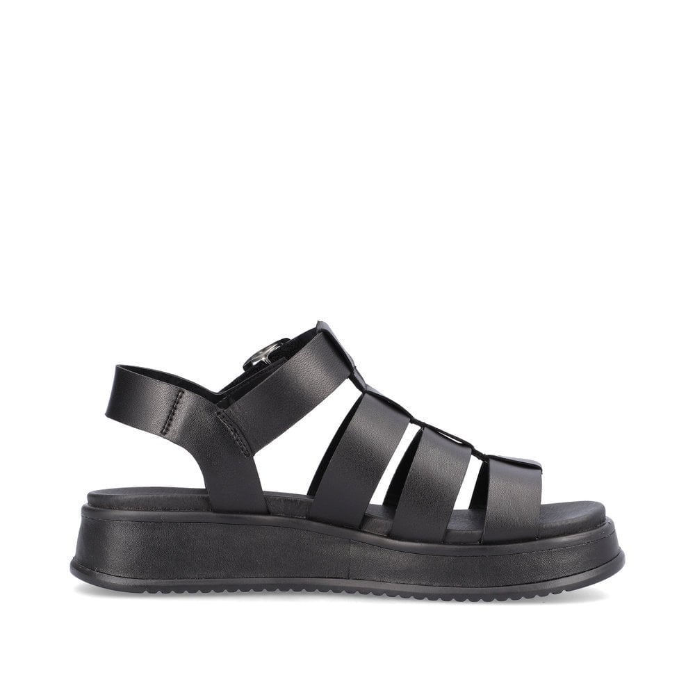 Rieker Hook & Loop Fastening Sandal - Black - image 003 |ww_colour=black|ww_order=003|