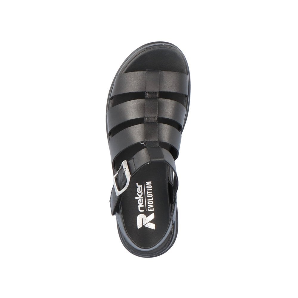 Rieker Hook & Loop Fastening Sandal - Black - image 007 |ww_colour=black|ww_order=007|