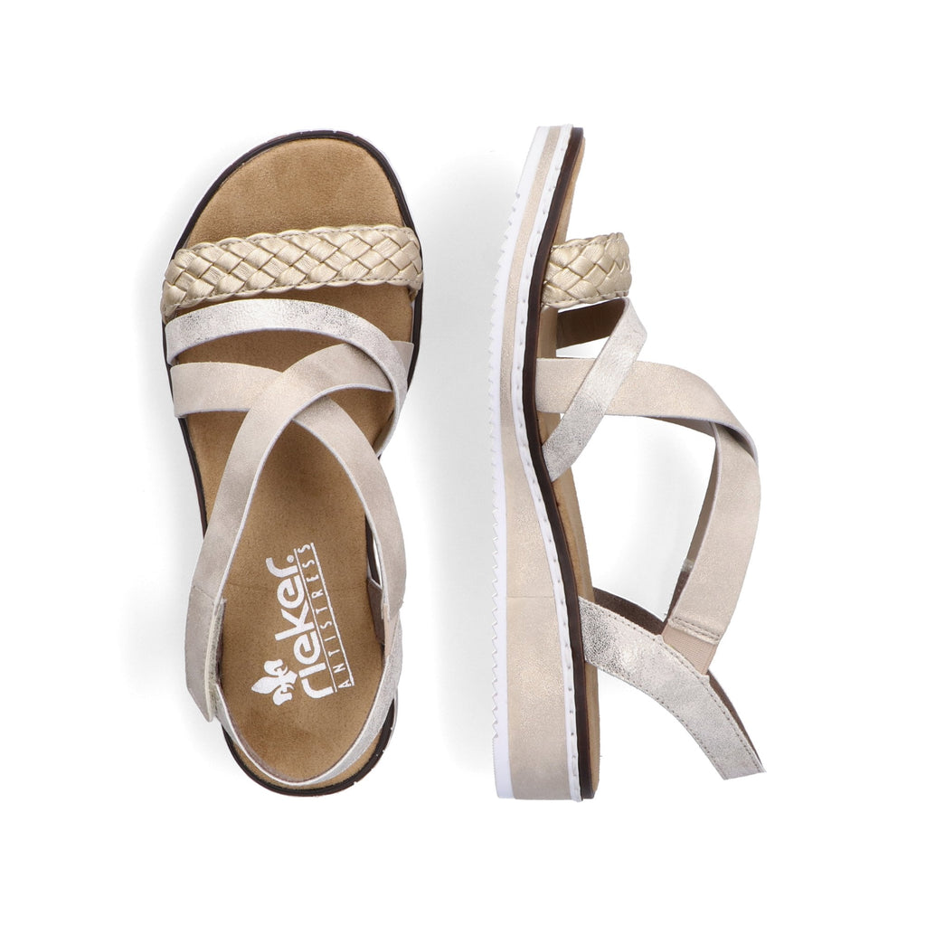 Rieker V3663 Hook & Loop Fastening Sandal - Gold - image 002 |ww_colour=gold|ww_order=002|