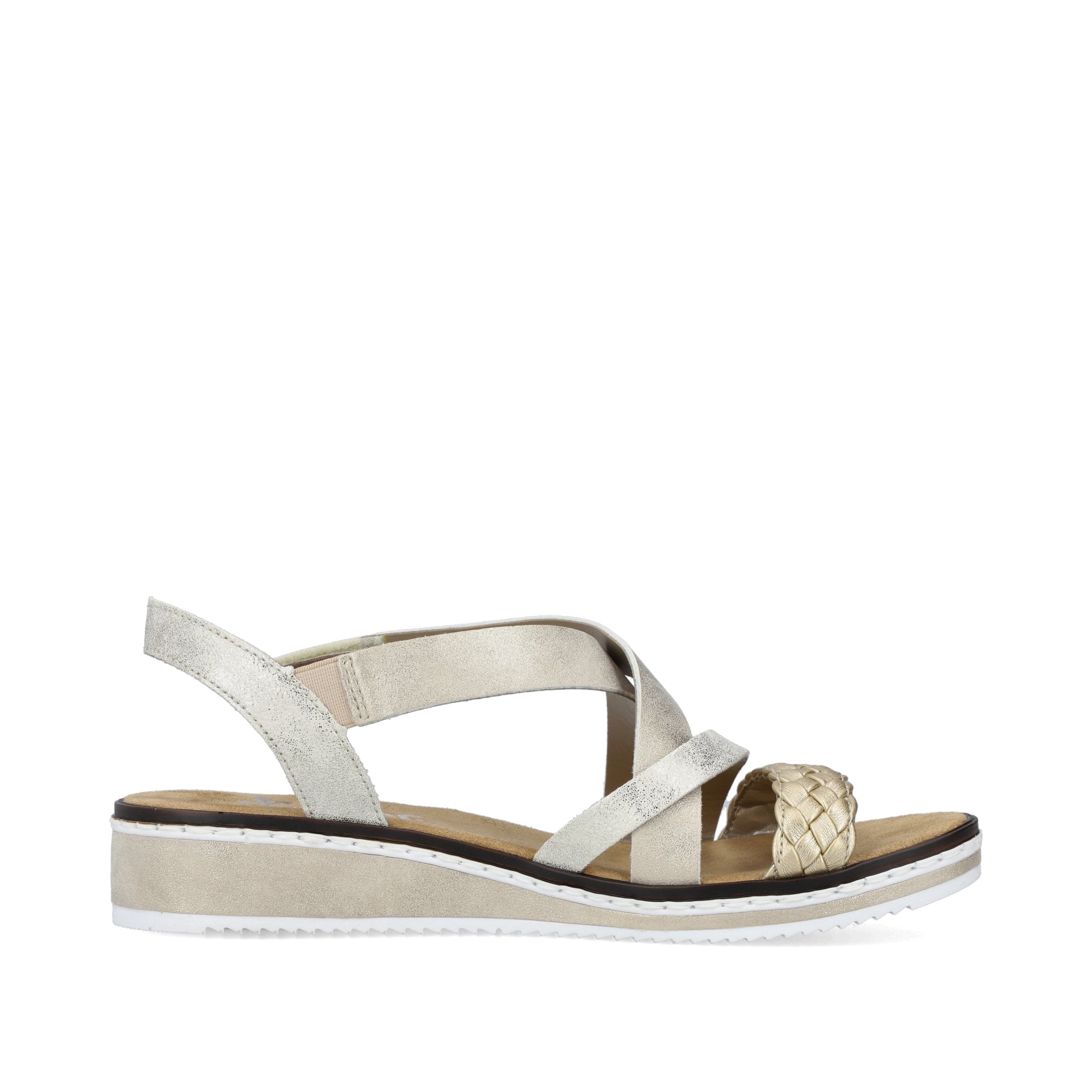 Rieker V3663 Hook & Loop Fastening Sandal - Gold - image 003 |ww_colour=gold|ww_order=003|