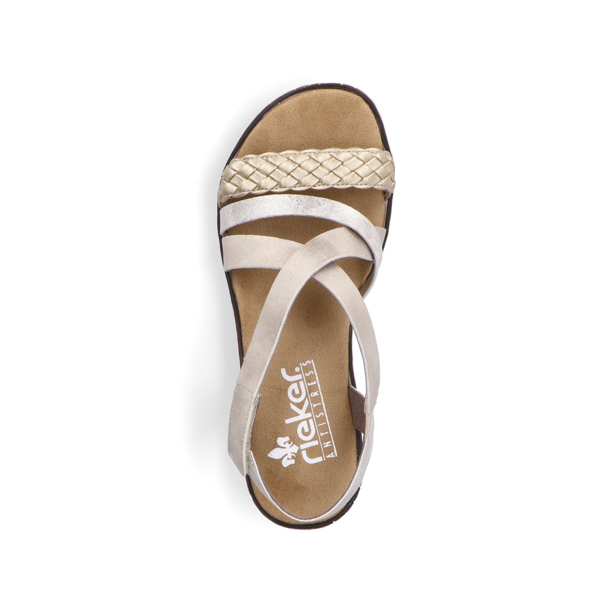Rieker V3663 Hook & Loop Fastening Sandal - Gold - image 007 |ww_colour=gold|ww_order=007|