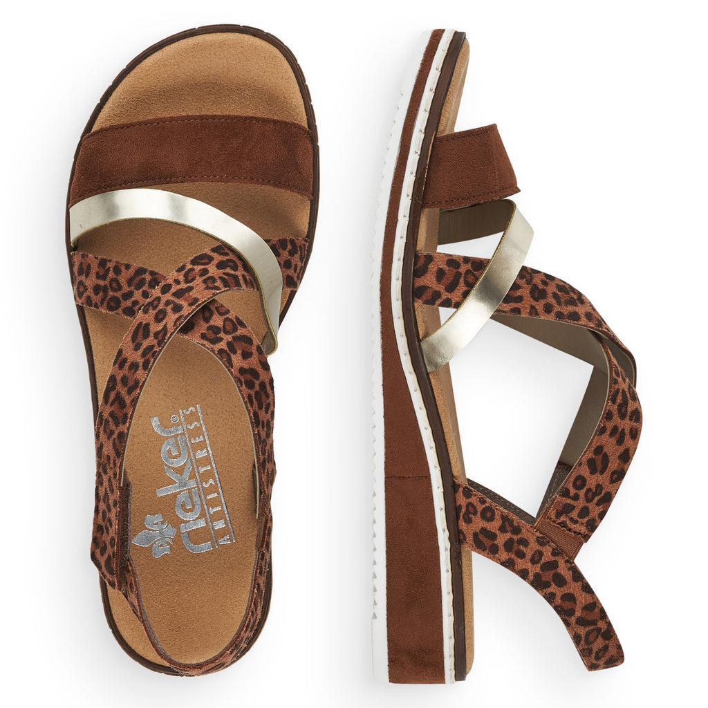 Rieker V3663 Hook & Loop Fastening Sandal - Brown Combi - image 008 |ww_colour=brown-combi|ww_order=008|
