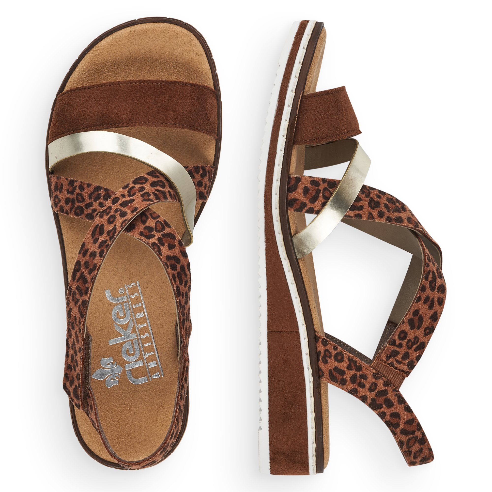 Rieker V3663 Hook & Loop Fastening Sandal - Brown Combi - image 008 |ww_colour=brown-combi|ww_order=008|
