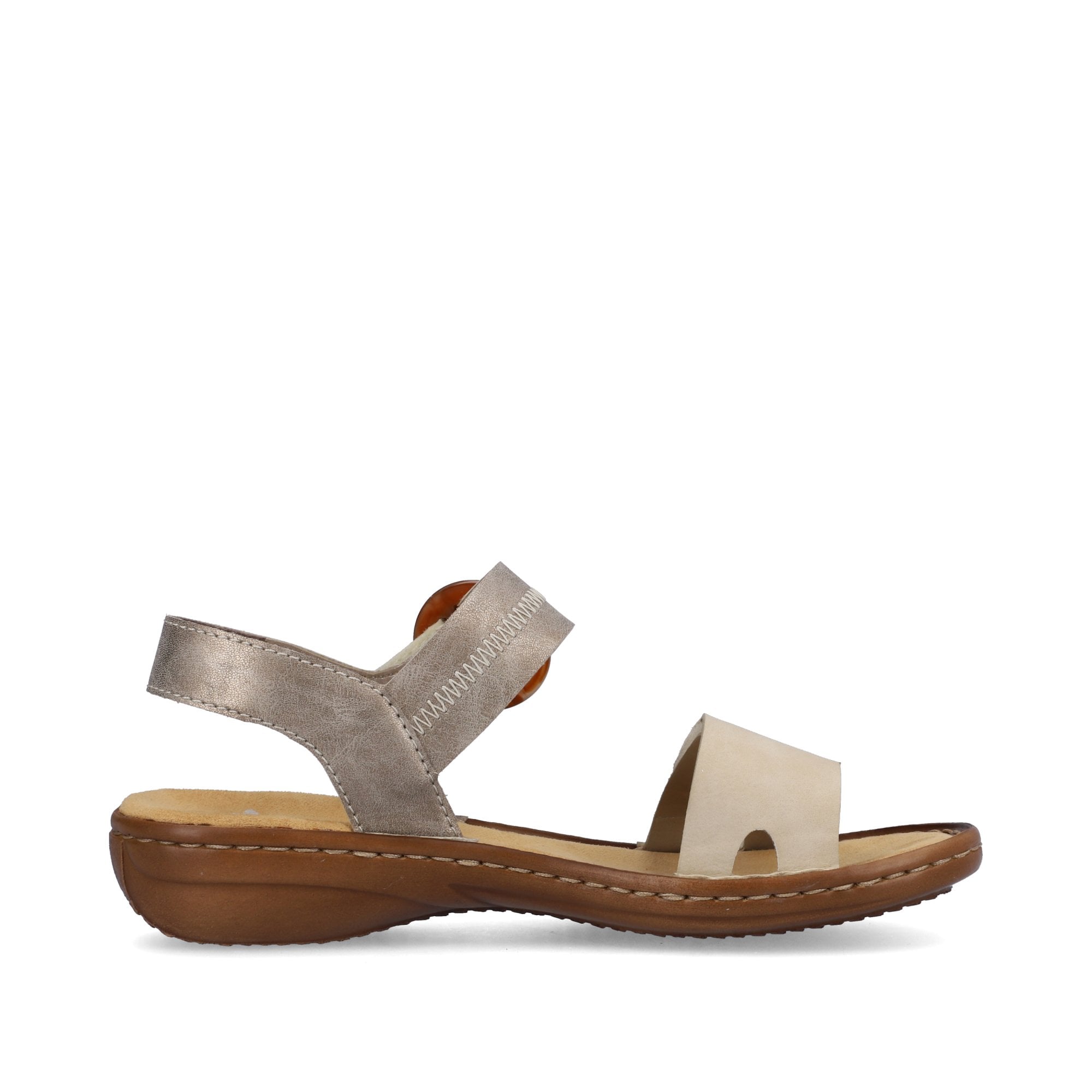 Rieker Sandal with hook and loop fastening - Beige - image 003 |ww_colour=beige|ww_order=003|