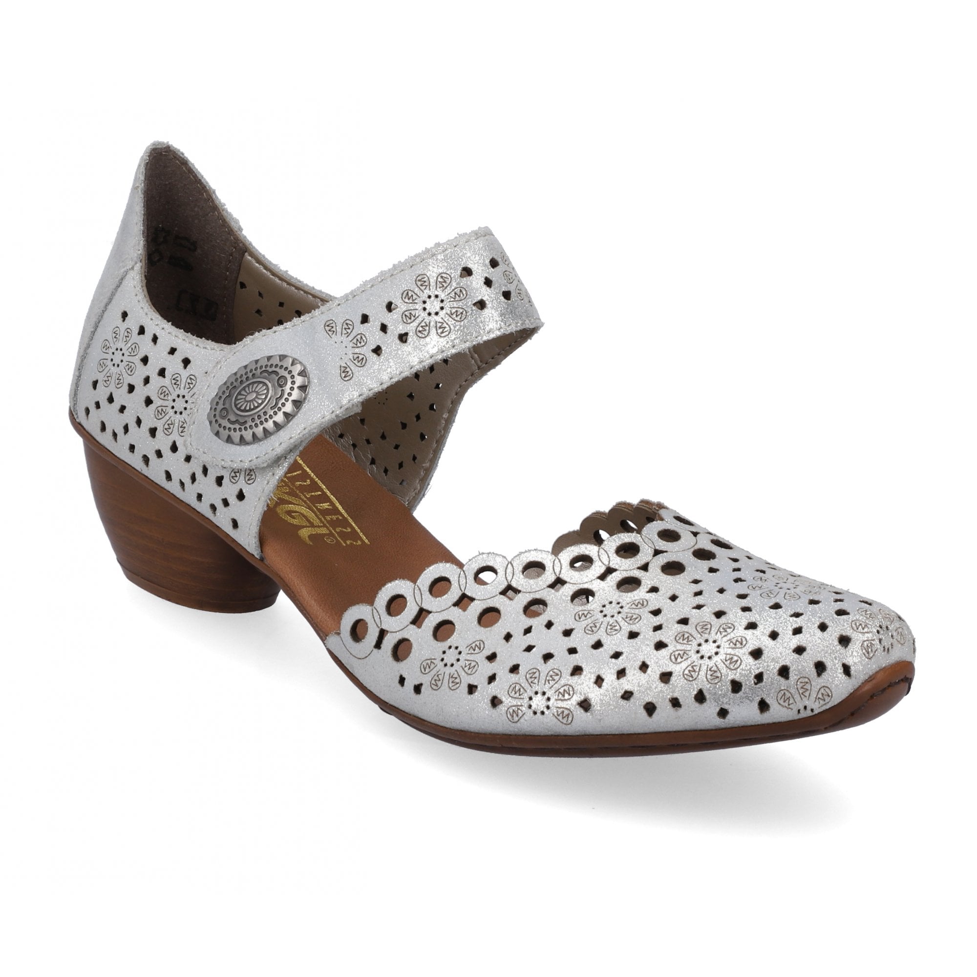 Rieker 43753 Heeled Summer Shoe - silver/platinum - image 001 |ww_colour=silver-platinum|ww_order=001|