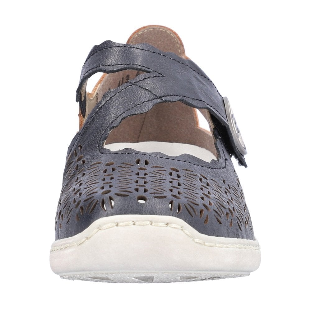 Rieker Hook & Loop Fastening  Summer Shoe - Blue Combi - image 003 |ww_colour=blue-combi|ww_order=003|