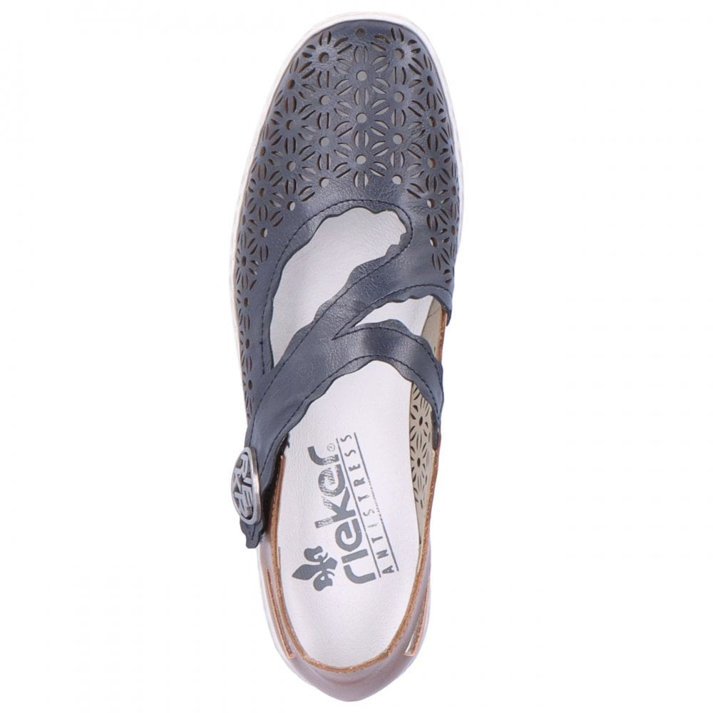 Rieker Hook & Loop Fastening  Summer Shoe - Blue Combi - image 007 |ww_colour=blue-combi|ww_order=007|