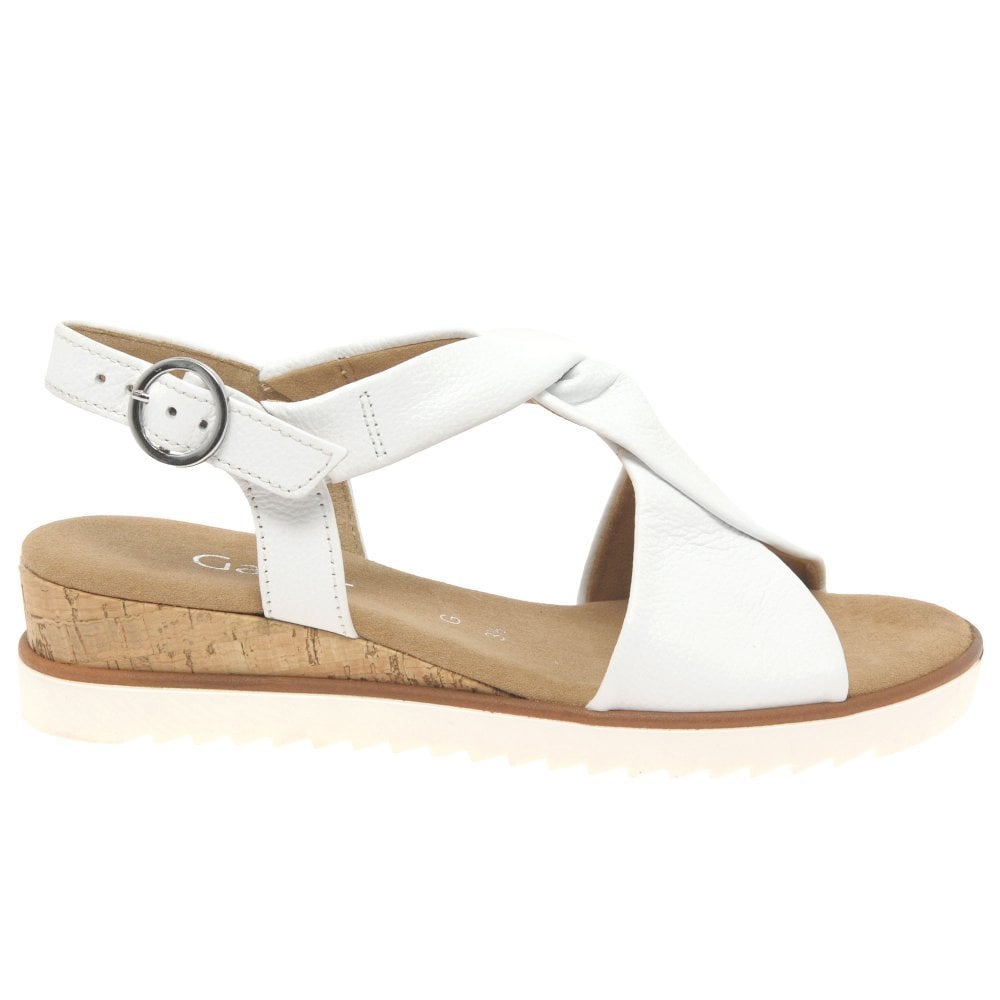 Gabor Rich Low Wedge Sandal - White - image 002 |ww_colour=white|ww_order=002|