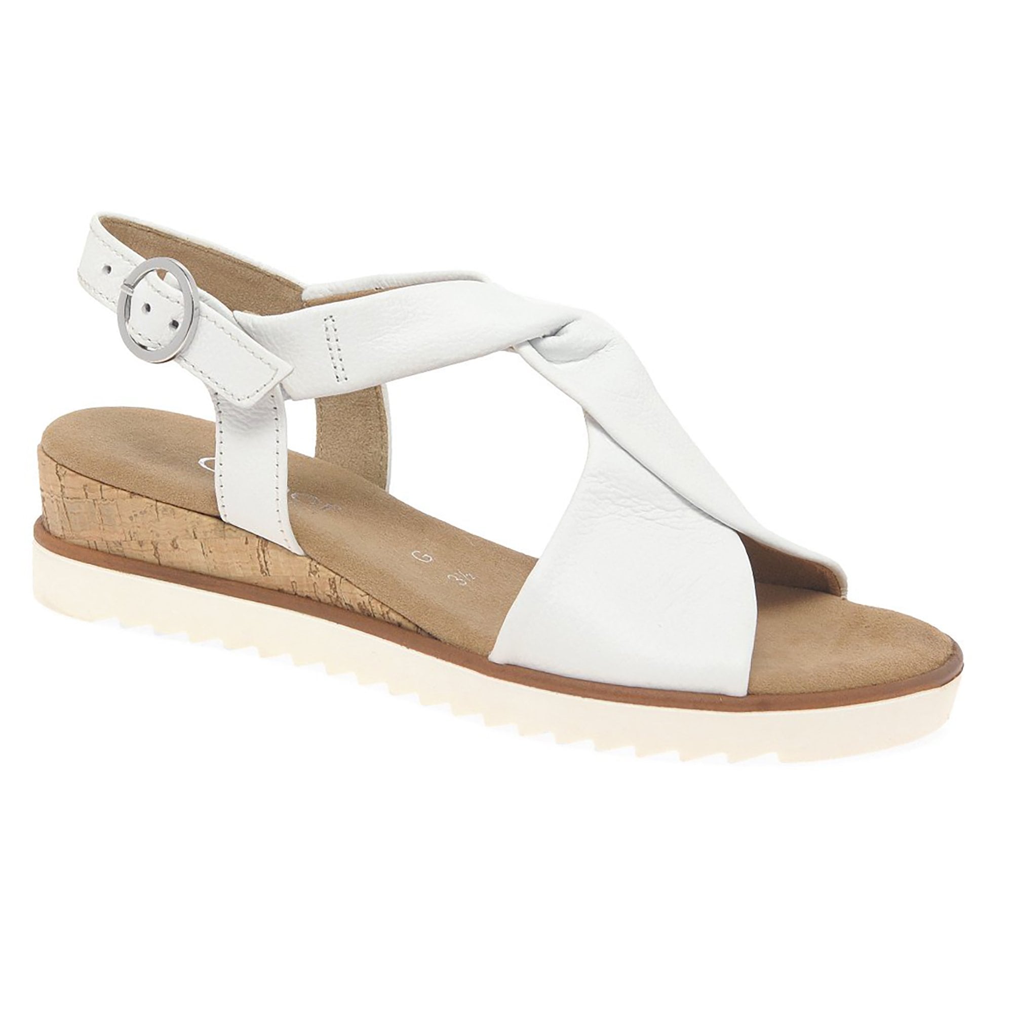 Gabor Rich Low Wedge Sandal - White - image 001 |ww_colour=white|ww_order=001|