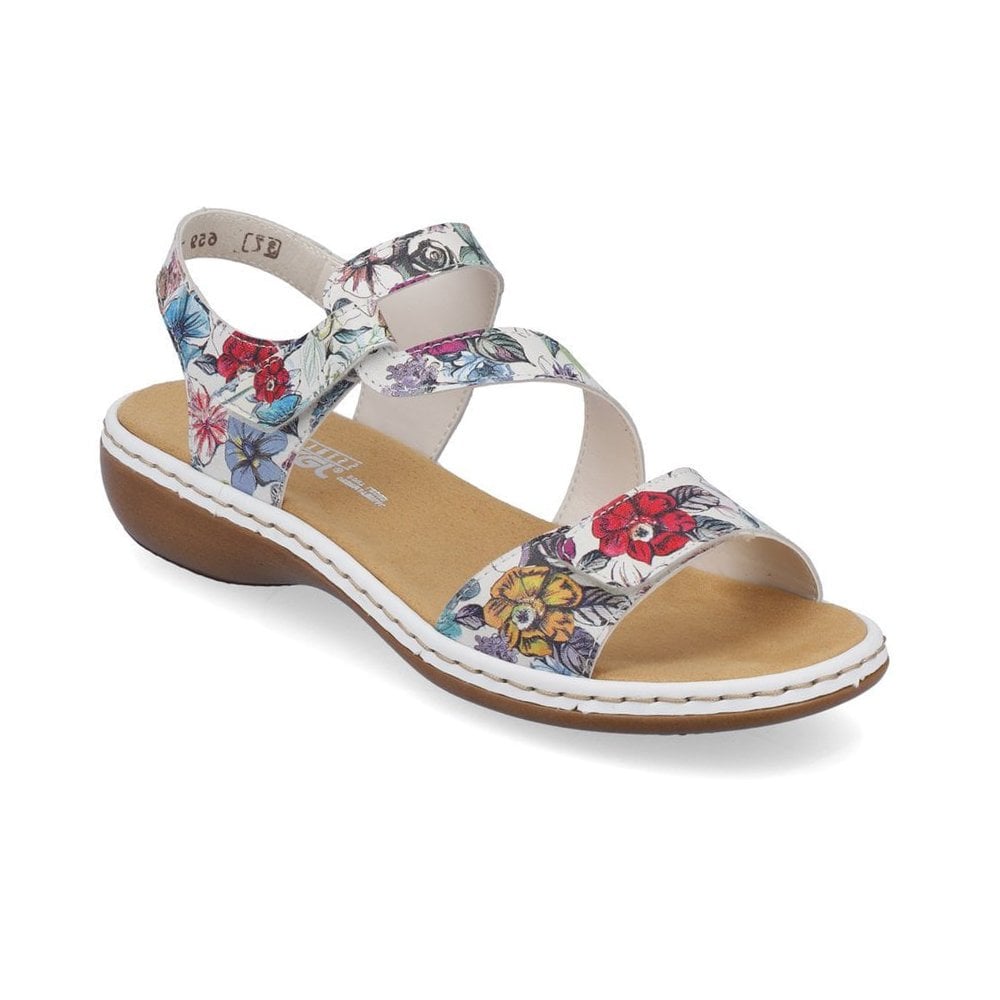 Rieker 659C7 Sling Back Hook & Loop Fastening Sandal - Floral - image 001 |ww_colour=floral|ww_order=001|