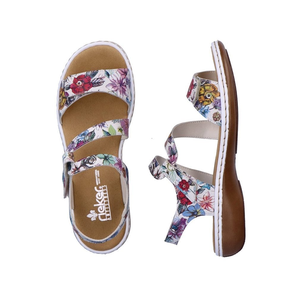 Rieker 659C7 Sling Back Hook & Loop Fastening Sandal - Floral - image 002 |ww_colour=floral|ww_order=002|