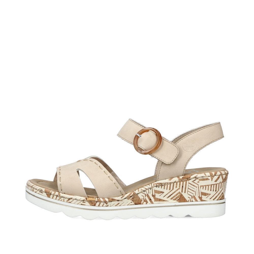 Rieker 67173 Wedge Sandal - Beige - image 003 |ww_colour=beige|ww_order=003|