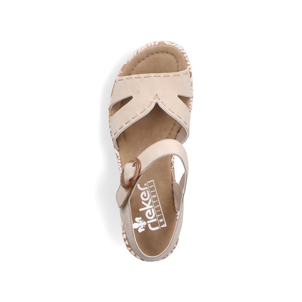 Rieker 67173 Wedge Sandal - Beige - image 004 |ww_colour=beige|ww_order=004|