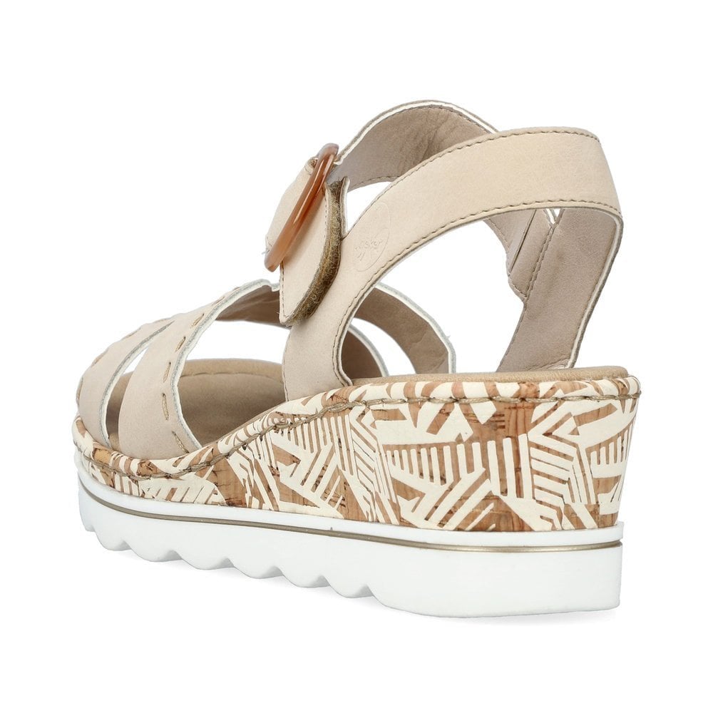 Rieker 67173 Wedge Sandal - Beige - image 005 |ww_colour=beige|ww_order=005|