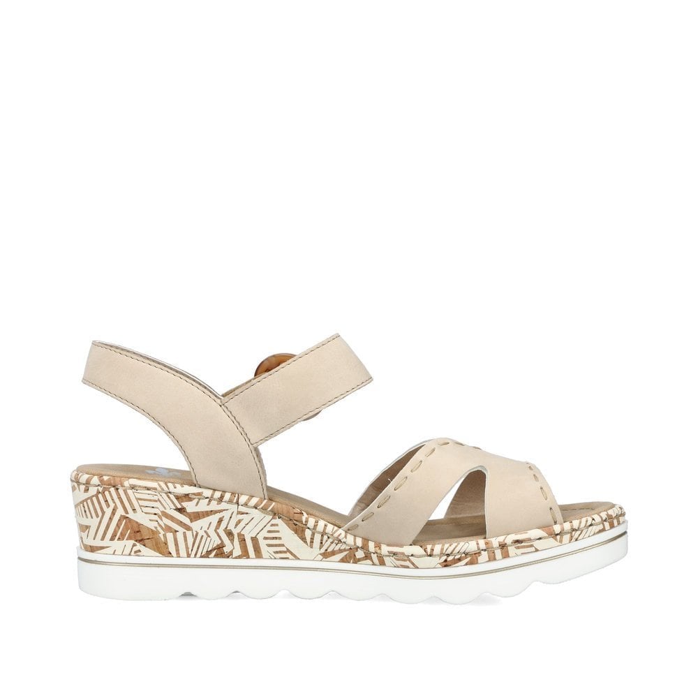 Rieker 67173 Wedge Sandal - Beige - image 006 |ww_colour=beige|ww_order=006|