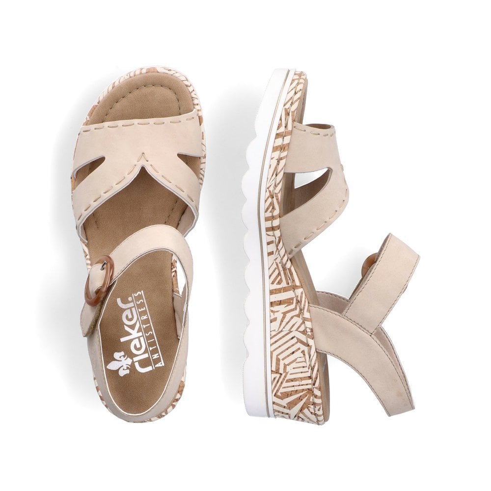 Rieker 67173 Wedge Sandal - Beige - image 007 |ww_colour=beige|ww_order=007|
