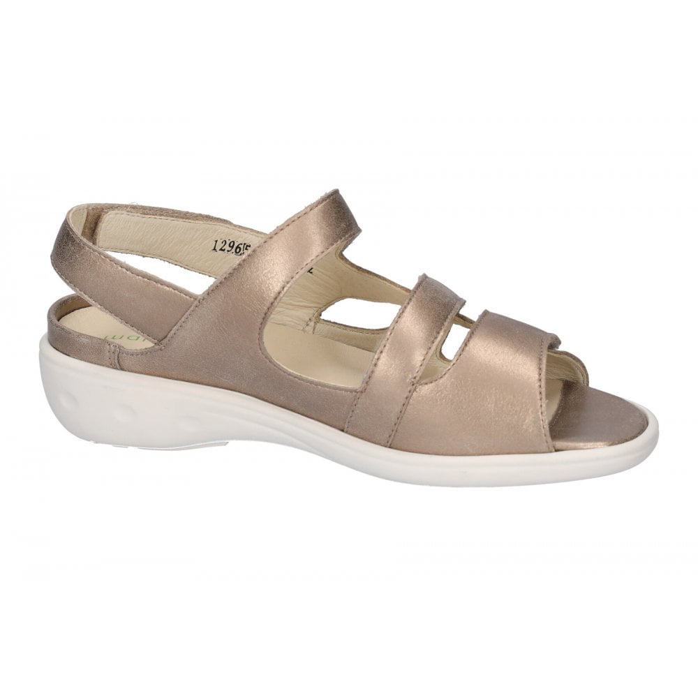 Waldlaufer Kara Touch Strap Wide Fit Sandal - Gold - image 002 |ww_colour=gold|ww_order=002|