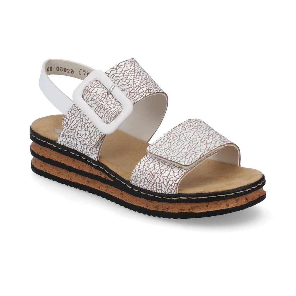 Rieker 62950 Hook & Loop Fastening Sandals - White Combi - image 001 |ww_colour=white-combi|ww_order=001|