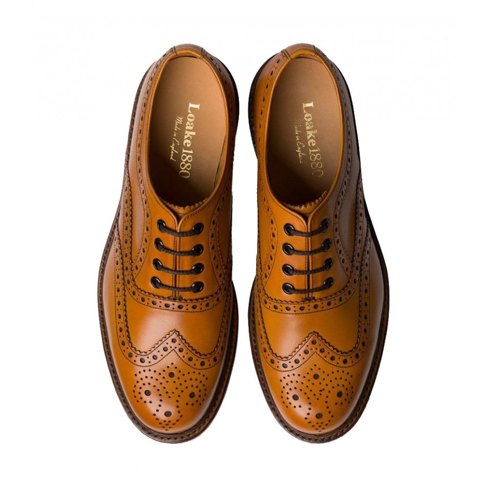Loake Edward Tan Leather Brogue Shoe - Tan - image 002 |ww_colour=tan|ww_order=002|
