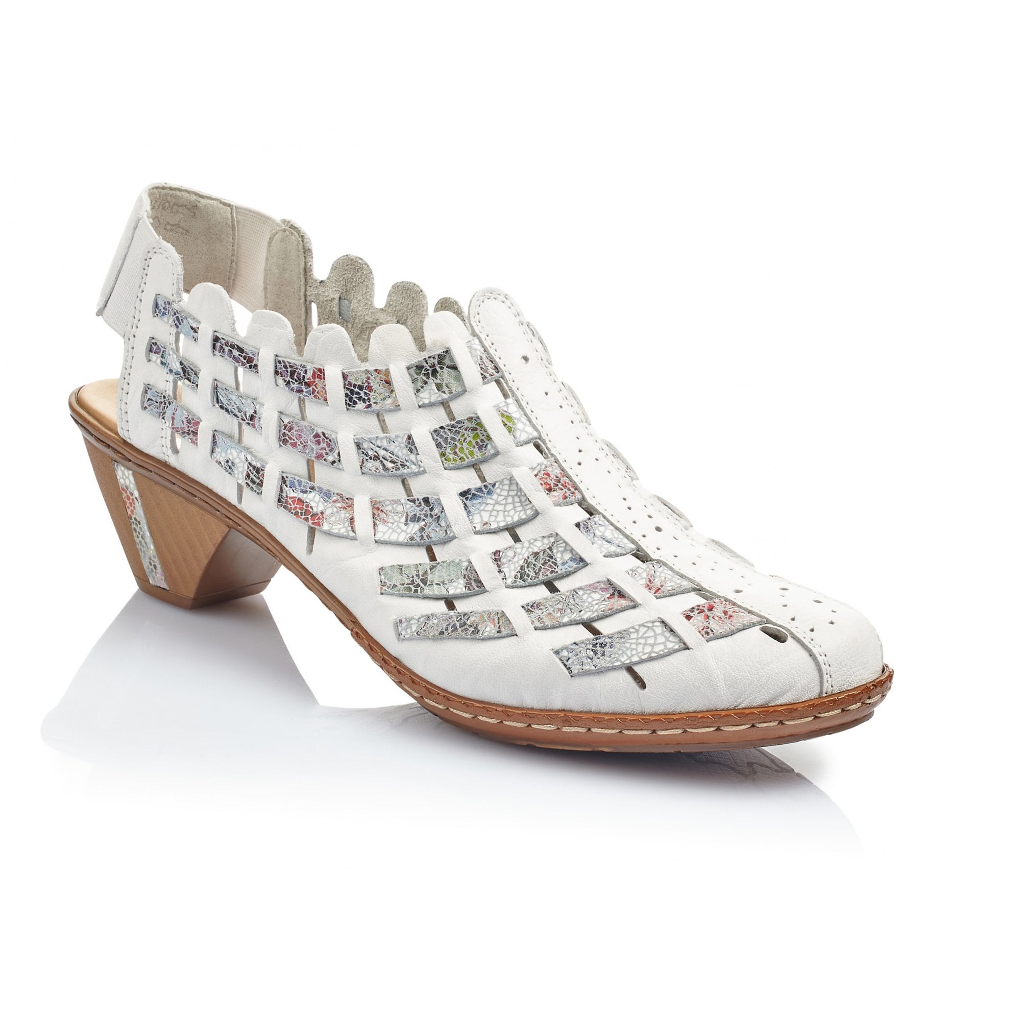 Rieker Sina Slip on Shoe - White Combi - image 001 |ww_colour=white-combi|ww_order=001|