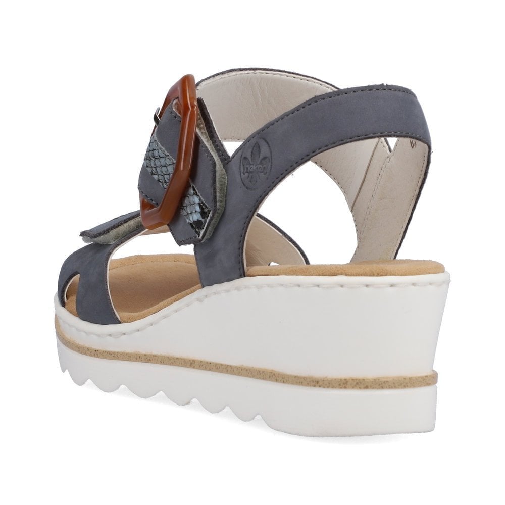 Rieker Wedge Sandal with Hook & Loop Fastening - Blue - image 004 |ww_colour=blue|ww_order=004|