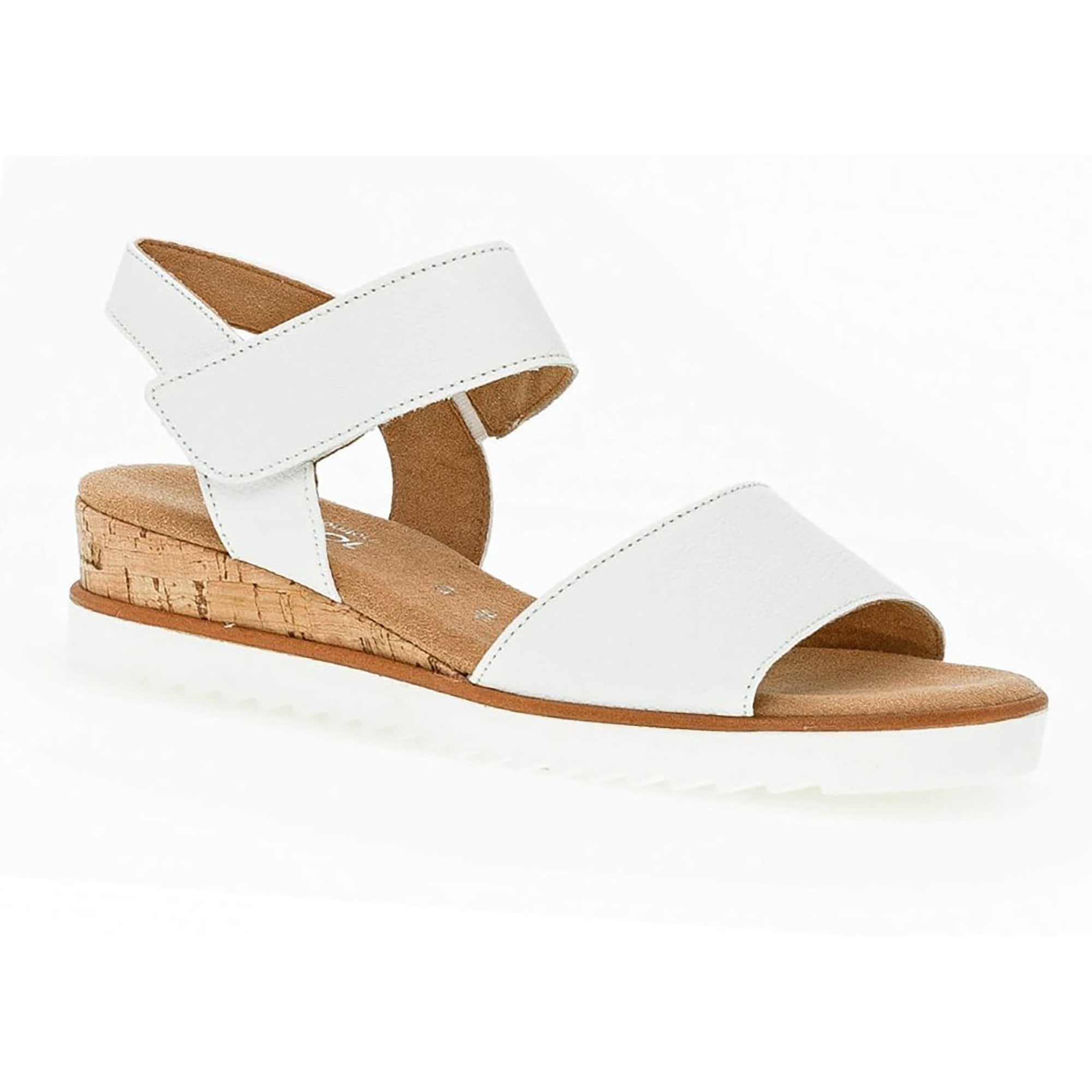 Gabor Raynor Low Wedge Sandal - White - image 001 |ww_colour=white|ww_order=001|