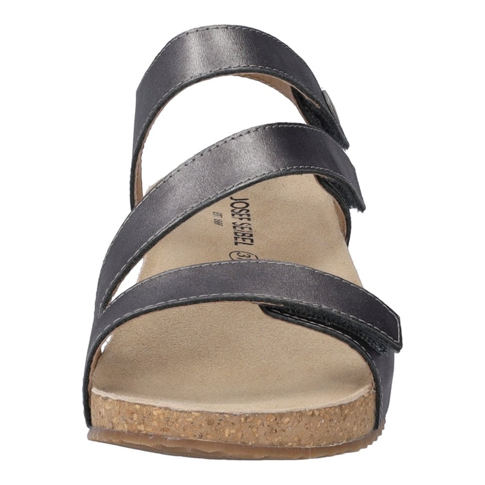 Josef Seibel Tonga 25, 3 Hook & Loop Fastening Strap Sandal - Anthracite - image 004 |ww_colour=anthracite|ww_order=004|