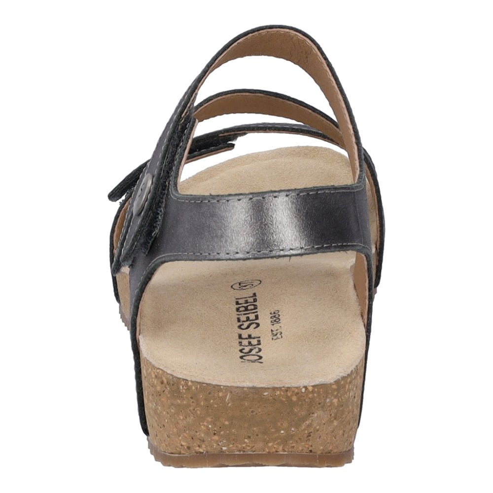 Josef Seibel Tonga 25, 3 Hook & Loop Fastening Strap Sandal - Anthracite - image 005 |ww_colour=anthracite|ww_order=005|