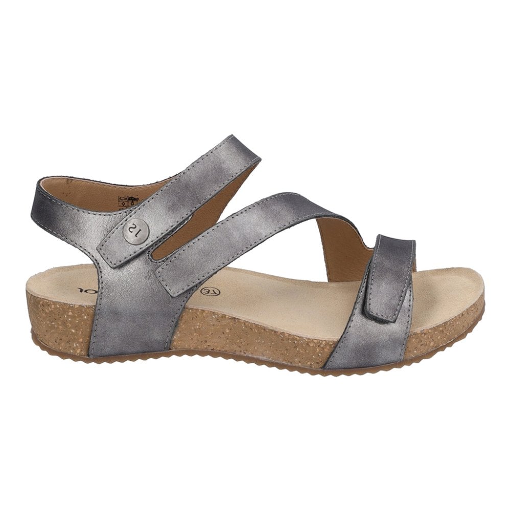 Josef Seibel Tonga 25, 3 Hook & Loop Fastening Strap Sandal - Anthracite - image 003 |ww_colour=anthracite|ww_order=003|