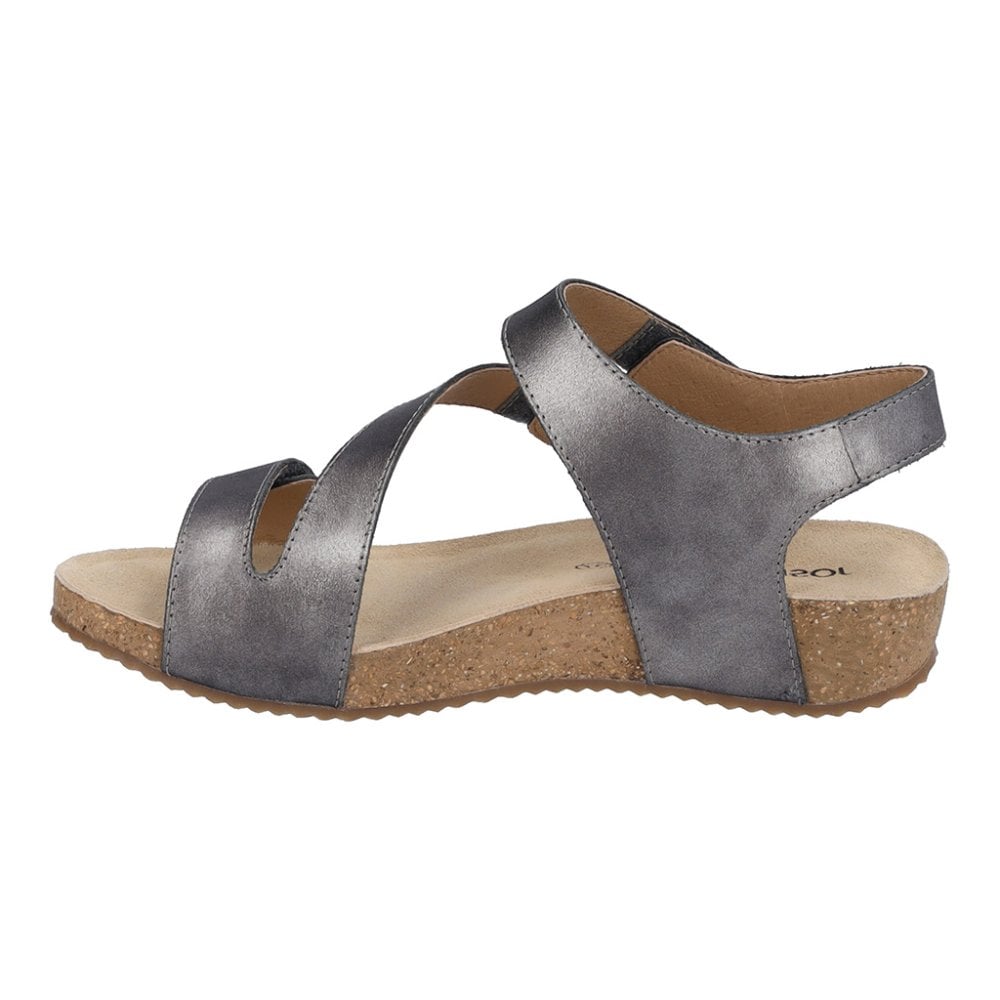 Josef Seibel Tonga 25, 3 Hook & Loop Fastening Strap Sandal - Anthracite - image 006 |ww_colour=anthracite|ww_order=006|