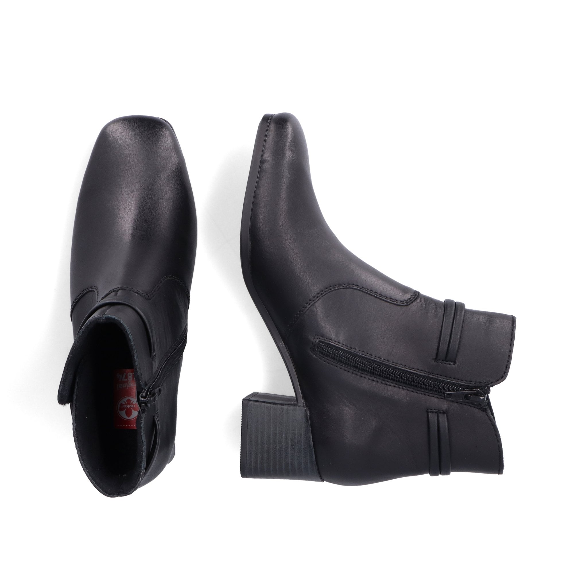 Rieker Susi Block 70973 Heeled Boots - Black - image 002 |ww_colour=black|ww_order=002|