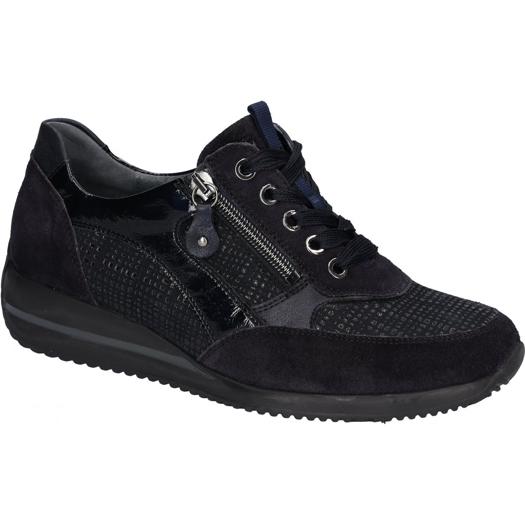 Waldlaufer Himona Lace/Zip Up Trainer - Notte - image 001 |ww_colour=notte|ww_order=001|