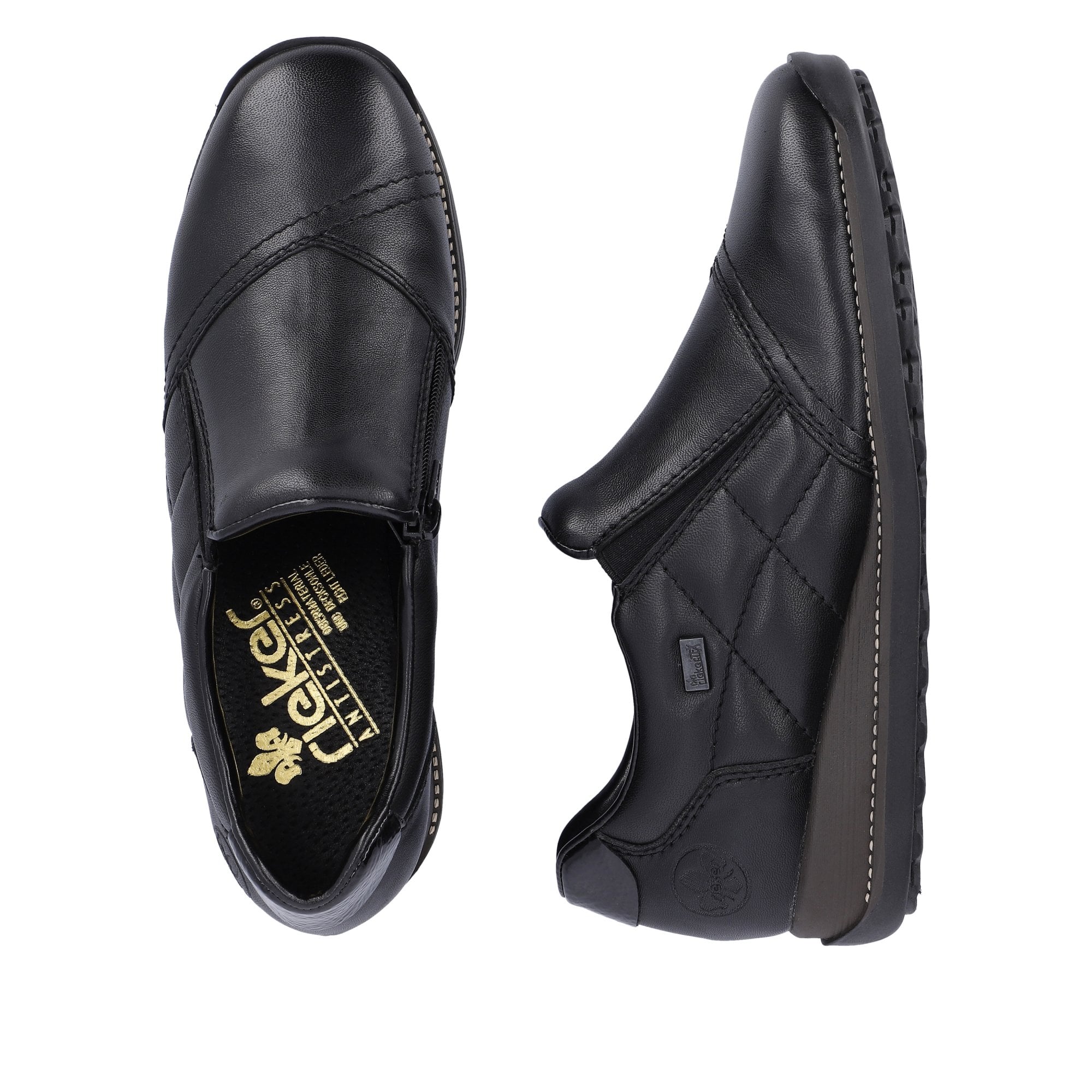 Rieker 44277 Zip Up Shoe - Black - image 002 |ww_colour=black|ww_order=002|